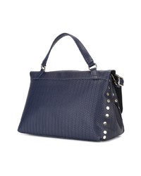 Sac fourre-tout en cuir bleu marine Zanellato