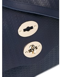 Sac fourre-tout en cuir bleu marine Zanellato