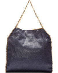 Sac fourre-tout en cuir bleu marine Stella McCartney