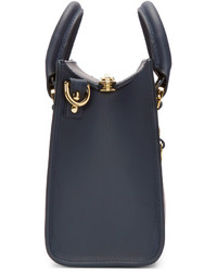 Sac fourre-tout en cuir bleu marine Sophie Hulme