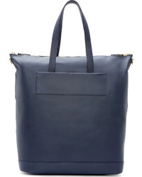 Sac fourre-tout en cuir bleu marine