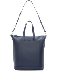 Sac fourre-tout en cuir bleu marine