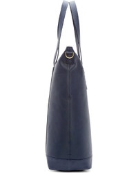 Sac fourre-tout en cuir bleu marine