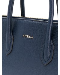 Sac fourre-tout en cuir bleu marine Furla