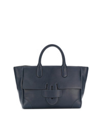 Sac fourre-tout en cuir bleu marine Tila March