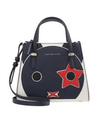 Sac fourre-tout en cuir bleu marine Tommy Hilfiger