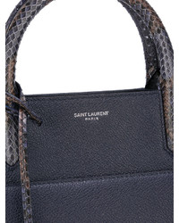 Sac fourre-tout en cuir bleu marine Saint Laurent