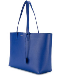 Sac fourre-tout en cuir bleu Saint Laurent