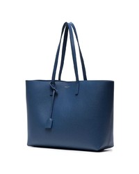 Sac fourre-tout en cuir bleu Saint Laurent