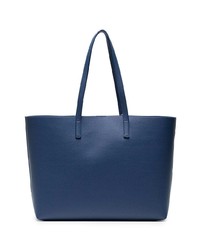 Sac fourre-tout en cuir bleu Saint Laurent