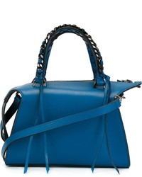 Sac fourre-tout en cuir bleu Elena Ghisellini