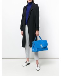 Sac fourre-tout en cuir bleu Zanellato