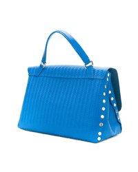 Sac fourre-tout en cuir bleu Zanellato