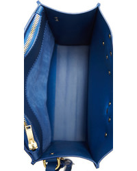 Sac fourre-tout en cuir bleu Sophie Hulme