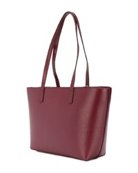 Sac fourre-tout en cuir bordeaux DKNY