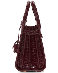 Sac fourre-tout en cuir bordeaux Saint Laurent