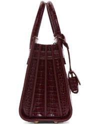 Sac fourre-tout en cuir bordeaux Saint Laurent