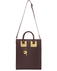 Sac fourre-tout en cuir bordeaux Sophie Hulme