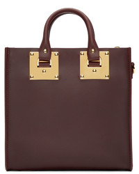 Sac fourre-tout en cuir bordeaux Sophie Hulme