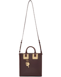 Sac fourre-tout en cuir bordeaux Sophie Hulme