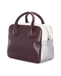 Sac fourre-tout en cuir bordeaux Courreges