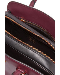 Sac fourre-tout en cuir bordeaux Prada