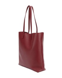 Sac fourre-tout en cuir bordeaux Saint Laurent