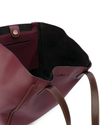 Sac fourre-tout en cuir bordeaux Hogan