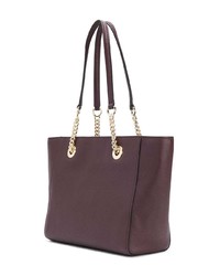 Sac fourre-tout en cuir bordeaux Coach