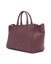 Sac fourre-tout en cuir bordeaux Anya Hindmarch