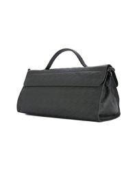 Sac fourre-tout en cuir en pied-de-poule noir Zanellato