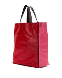 Sac fourre-tout en cuir fuchsia Marni