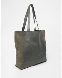 Sac fourre-tout en cuir gris foncé Warehouse