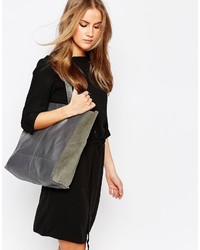 Sac fourre-tout en cuir gris foncé Warehouse