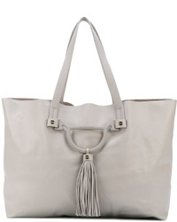 Sac fourre-tout en cuir gris Borbonese