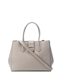 Sac fourre-tout en cuir gris Furla