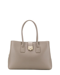 Sac fourre-tout en cuir gris Furla