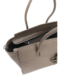 Sac fourre-tout en cuir gris Steffen Schraut