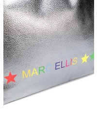 Sac fourre-tout en cuir imprimé argenté Marc Ellis