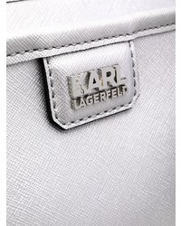Sac fourre-tout en cuir imprimé argenté Karl Lagerfeld