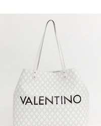 Sac fourre-tout en cuir imprimé blanc Valentino by Mario Valentino
