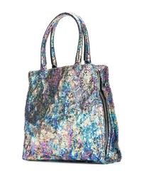 Sac fourre-tout en cuir imprimé bleu clair Zilla