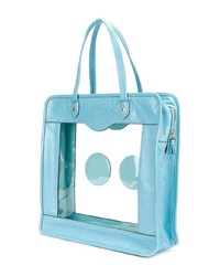 Sac fourre-tout en cuir imprimé bleu clair Anya Hindmarch