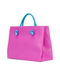 Sac fourre-tout en cuir imprimé fuchsia Alberta Ferretti