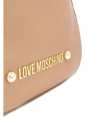 Sac fourre-tout en cuir imprimé marron clair Love Moschino