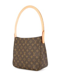 Sac fourre-tout en cuir imprimé marron foncé Louis Vuitton Vintage