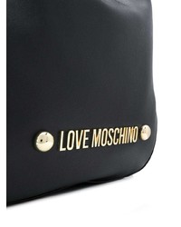 Sac fourre-tout en cuir imprimé noir Love Moschino