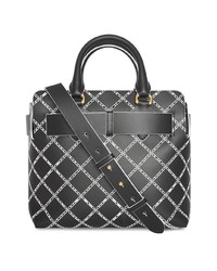 Sac fourre-tout en cuir imprimé noir Burberry