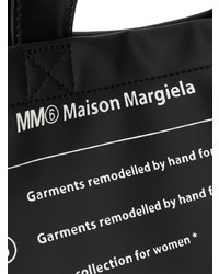 Sac fourre-tout en cuir imprimé noir MM6 MAISON MARGIELA