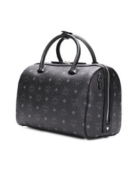 Sac fourre-tout en cuir imprimé noir MCM